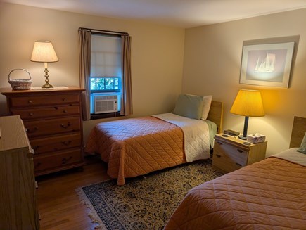 near South & West Chatham line Cape Cod vacation rental - Twin bed guest bedroom.