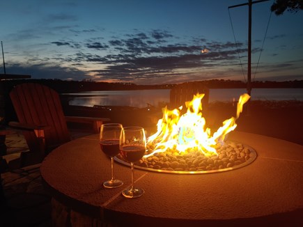 North Chatham Cape Cod vacation rental - Sunset view from the new fire pit on the patio