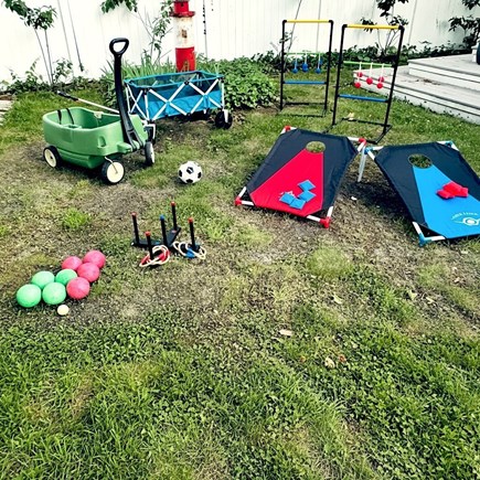 Hyannis Cape Cod vacation rental - Lawn games and beach buggies. We even have a TinyTikes wagon!