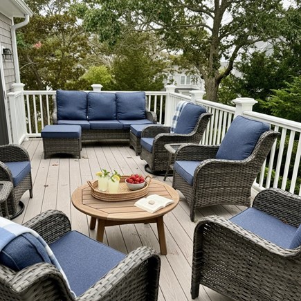 Hyannis Cape Cod vacation rental - Upper level deck. Great for family gatherings after the beach!