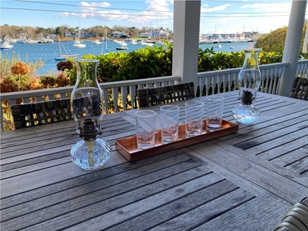 Harwich Port Cape Cod vacation rental - Porch View of the Harbor with table that can sit up to 10