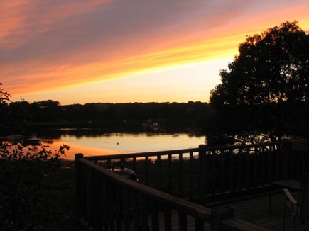South Chatham Cape Cod vacation rental - Deck view at sunset