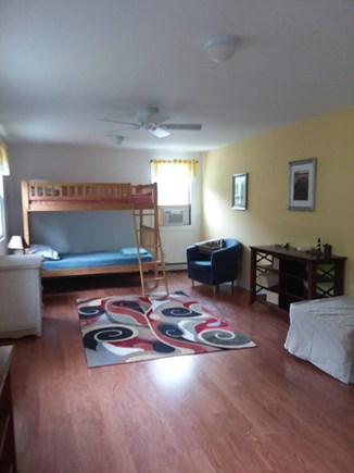 Wellfleet Cape Cod vacation rental - Yellow Bedroom with bunk beds, TV, DVD player and A/C