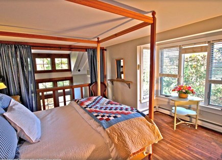Sagamore Beach Cape Cod vacation rental - Oceanfront Queen bedroom, dramatic 2 story window, ocean vu