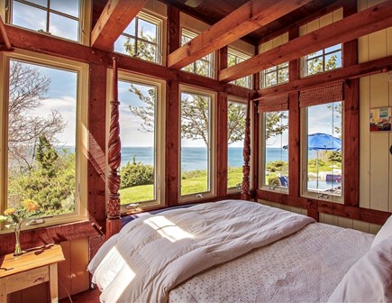 Plymouth, Manomet MA vacation rental - Jewel box oceanfront queen master bedroom in main house