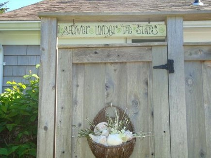 Harwich Port, Red River Beach Cape Cod vacation rental - Outdoor shower; Live, Love, Beach!