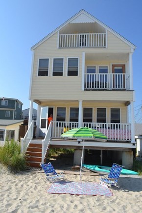 Plymouth, White Horse Beach MA vacation rental - Two level balcony, sandy backyard, ocean views... Steps from sea