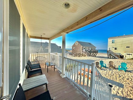 Plymouth, White Horse Beach MA vacation rental - Large, ocean facing deck with ocean views and a swing!
