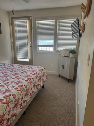 Plymouth, White Horse Beach MA vacation rental - Queen bed with a tv and ocean views! Note: there is not a door!