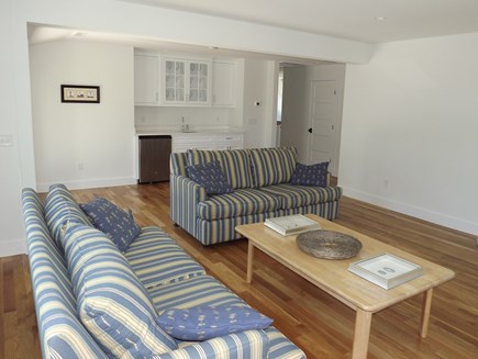 Chatham Cape Cod vacation rental - Second Floor Living Area With TV, Bar Leading to the Upper Deck.