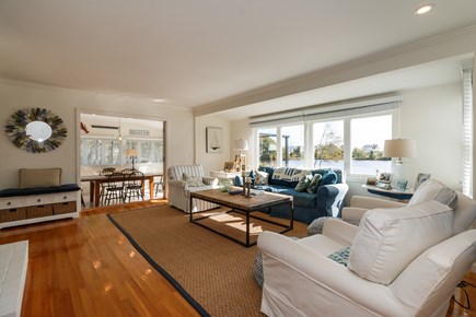 Popponesset, New Seabury Cape Cod vacation rental - Living Room with water views of Pond & Beach