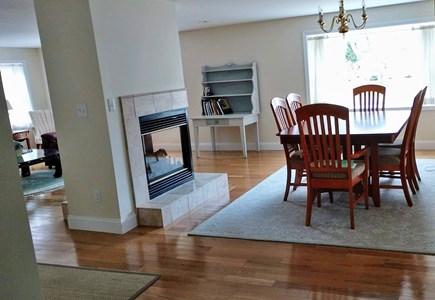 Falmouth Heights Cape Cod vacation rental - Dining Room leading to Living Room on left