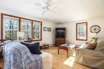 Falmouth, Old Silver Beach Cape Cod vacation rental - Large Living Room with new HD TV.