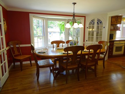 Yarmouth Port Cape Cod vacation rental - Dining area with sunny bay window, leads to kitchen