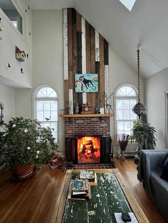 North Truro Cape Cod vacation rental - Only electric fireplace. Remote control is on mantle.