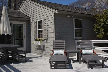 Popponesset Cape Cod vacation rental - Deck with lounge chairs and outdoor dining
