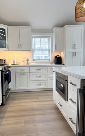 Popponesset Cape Cod vacation rental - Gas stove, microwave drawer, beverage fridge