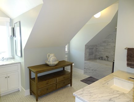 Provincetown,  East End Cape Cod vacation rental - Master bath includes tub and  two separate sinks and vanities