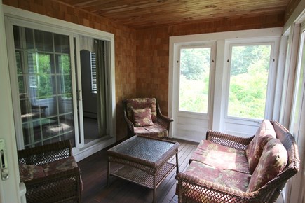 Truro Cape Cod vacation rental - Another view of screen porch with slider from main bedroom