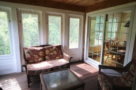 Truro Cape Cod vacation rental - Screen porch accessible from dining/kitchen area