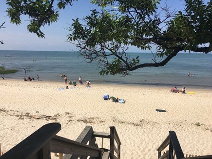 Brewster Cape Cod vacation rental - Here are the stairs to the private beach on Cape Cod Bay
