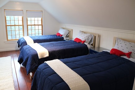 Brewster Cape Cod vacation rental - Upstairs bedroom with three XL twins