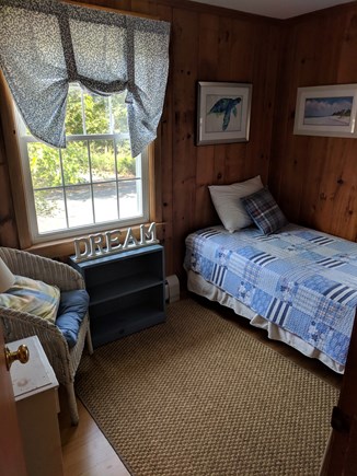 Chatham Cape Cod vacation rental - Bedroom #3 w/ 1 twin bed, closet, am sun, wicker chair