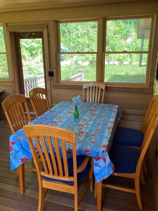 Woods Hole Cape Cod vacation rental - Dining for 6 on the porch.