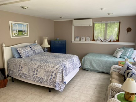 Woods Hole Cape Cod vacation rental - First floor bedroom without a door, but with a privacy curtain.