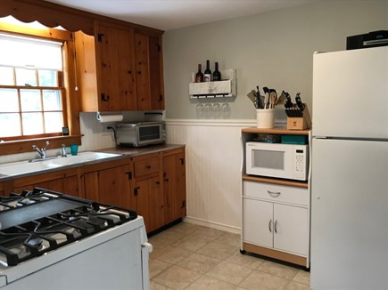 South Dennis Cape Cod vacation rental - Fully equipped Kitchen with gas stove, toaster oven and microwave