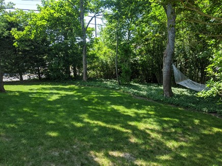 Chatham Cape Cod vacation rental - View of The Yard From The Deck with A Hammock