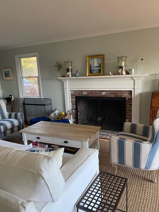 South Orleans on Pleasant Bay Cape Cod vacation rental - Main House Living Room, with Slider Out to Deck