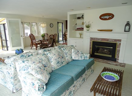 Harwich Port Cape Cod vacation rental - Living room adjacent to dining area