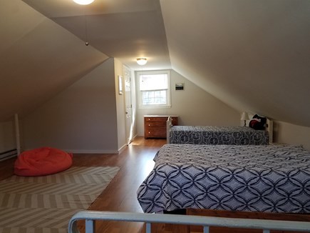 Dennis Cape Cod vacation rental - Upstairs open bedroom 3 with one twin, one full, one bureau