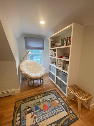 East Orleans Cape Cod vacation rental - Den w PB Chair, Books, Games, Desk. Check email. Curl Up w Book.