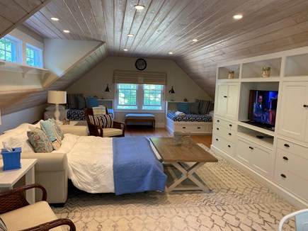East Orleans Cape Cod vacation rental - Carriage House Loft w PB Queen Sleeper Set. Large Twins & Desk.