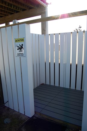 Chatham Cape Cod vacation rental - Outdoor shower w/foot wash in common area