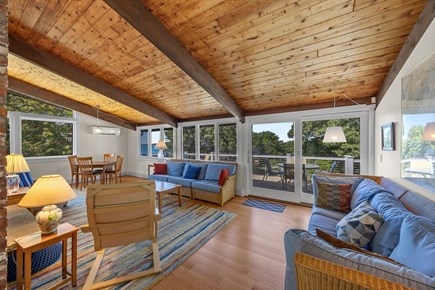 Pocasset, Monument Beach Cape Cod vacation rental - Spacious and comfortable living room with water views.