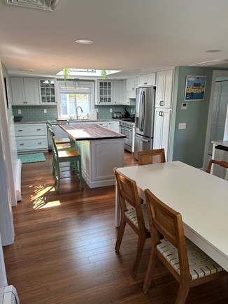 West Dennis Cape Cod vacation rental - Large kitchen table with additional leaf and extra seating.