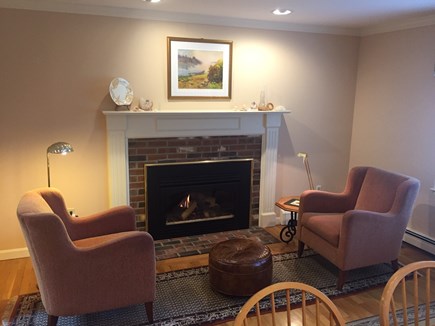 West Harwich Cape Cod vacation rental - Fireplace in dining, kitchen area