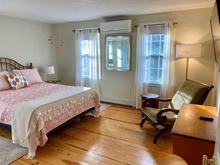 North Eastham Cape Cod vacation rental - First floor queen bed-split A/C, TV, desk, chair, attached bath.