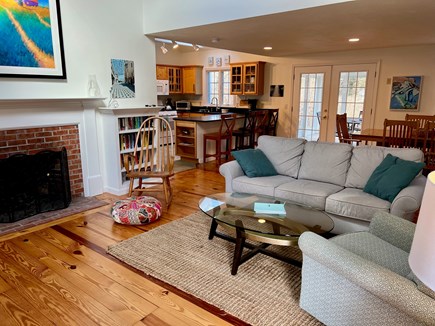 North Eastham Cape Cod vacation rental - Living room with view to kitchen and porch
