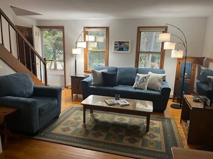Eastham, Close to bay & ocean beaches! Cape Cod vacation rental - Living room area with AC. New furniture & fresh paint this year!