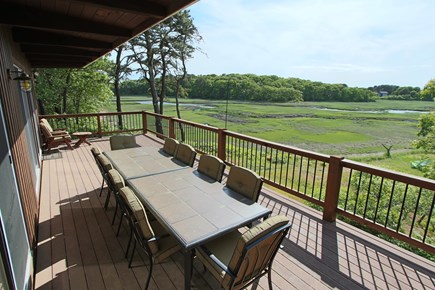 Wellfleet Cape Cod vacation rental - Large table on deck overlooking the water views