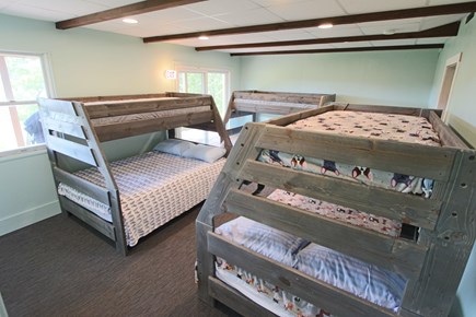 Wellfleet Cape Cod vacation rental - Bedroom #4 with 3 bunks (Doubles on bottom, twins on top)