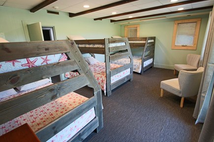 Wellfleet Cape Cod vacation rental - Bedroom #4 with 3 bunks (Doubles on bottom, twins on top)