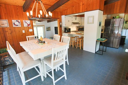 Wellfleet Cape Cod vacation rental - Dining area and kitchen, step down to the living room and Primary