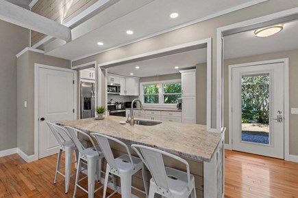 Dennis Port Cape Cod vacation rental - Kitchen features stainless steel appliances and gorgeous quartzite counters