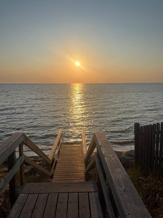 N. Eastham Cape Cod vacation rental - Sunset from the top of stairs on Bay Road 5 min walk from house