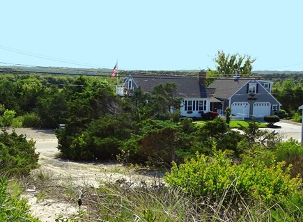East Sandwich Beach Cape Cod vacation rental - Standing on private beach path – view of house across street